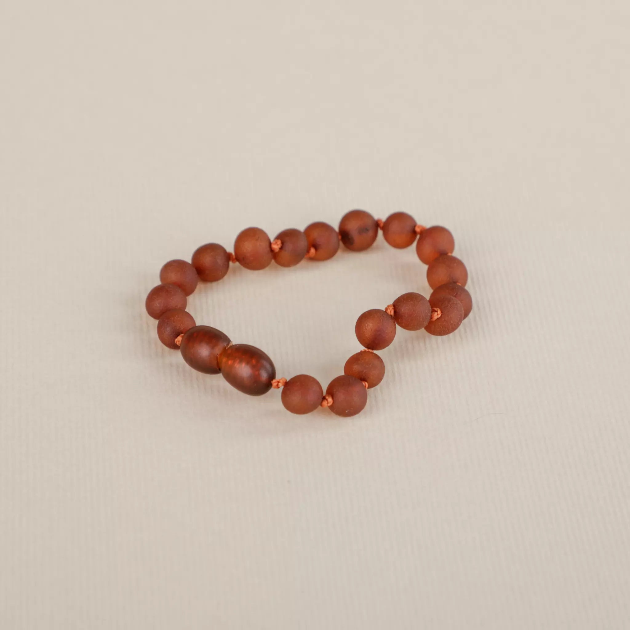 Rose quartz raw unpolished amber teething bracelet or anklet